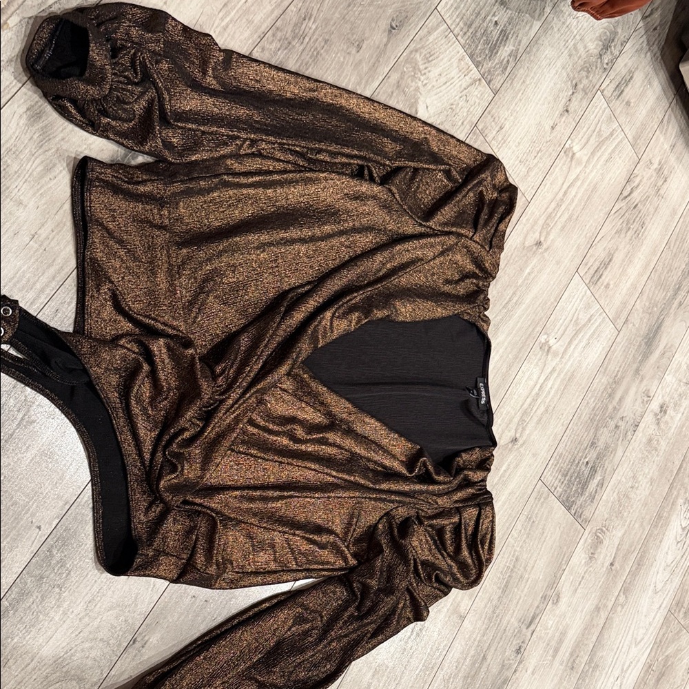 Express Metallic Brown Bodysuit